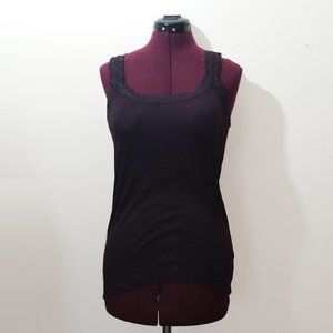 Purple Gap Tank Top with Lace Detail. Medium.